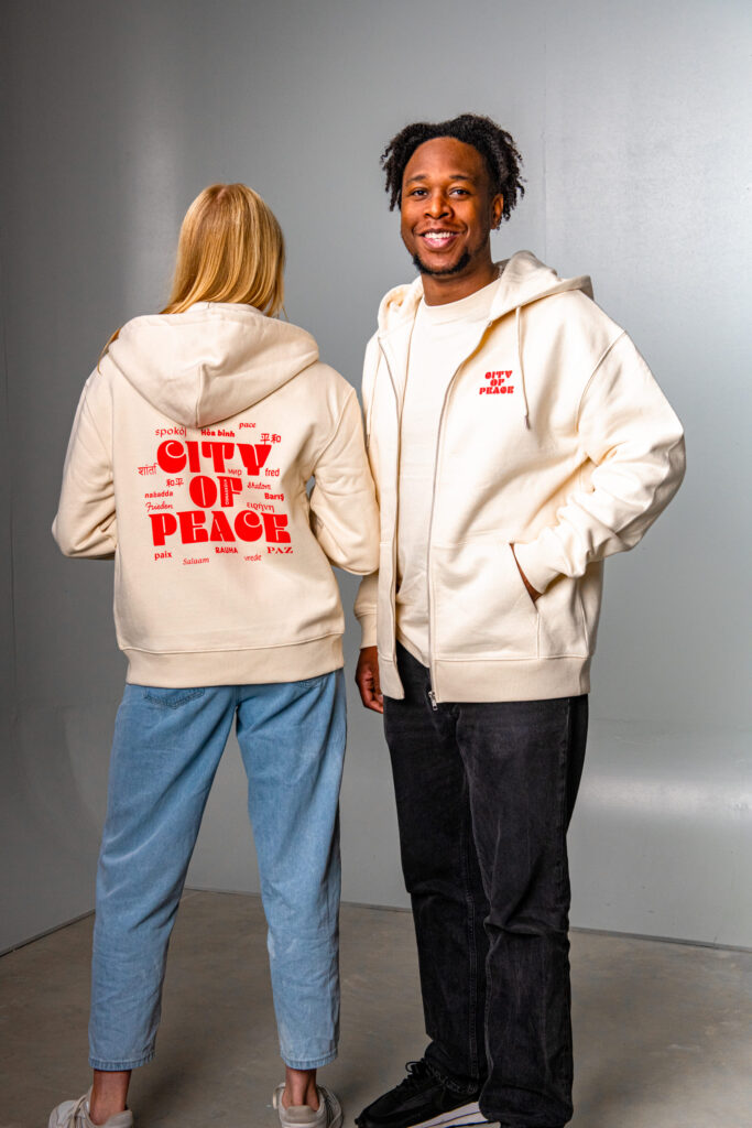 CITY OF PEACE zipper hoodie