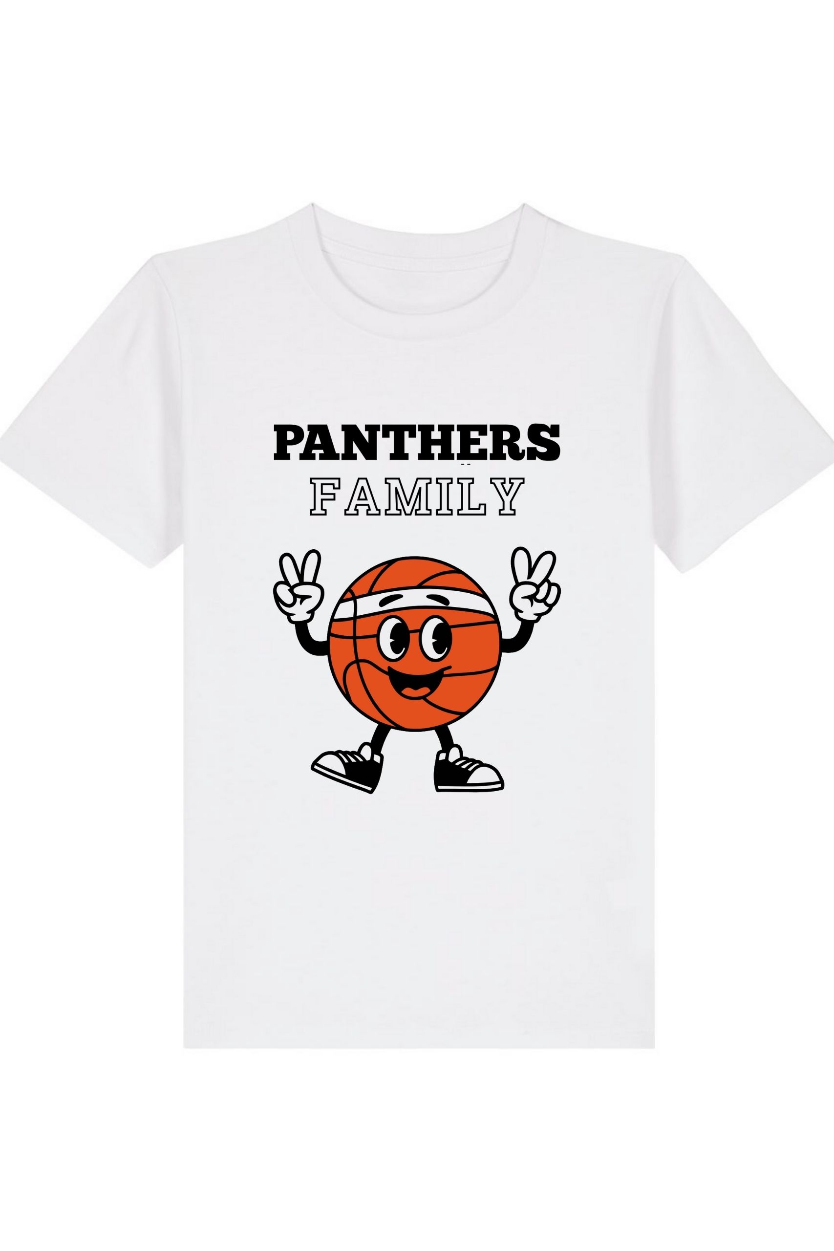 Panther's Family Kids Shirt front – Vorderansicht mit sichtbarem Brustprint