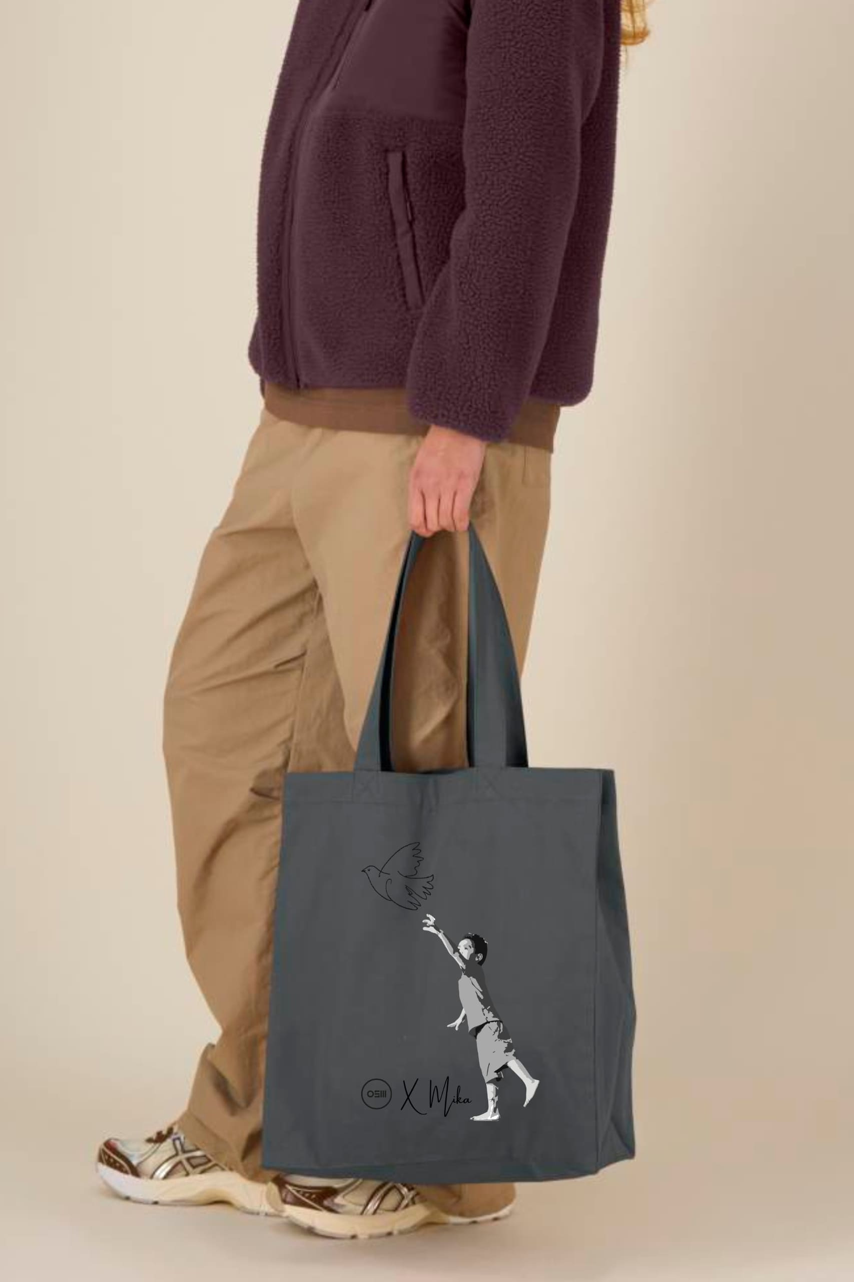 tote bag anthrazit tasche mit print osm mika osnamerch osnabrück
